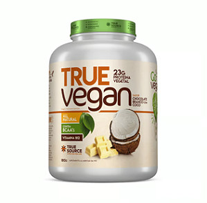 TRUE VEGAN TRUE SOURCE POTE 1.8KG  SABOR CHOCOLATE BRANCO COM COCO
