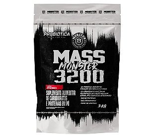 HIPERCALORICO MASS MONSTER 3200 PROBIOTICA REFIL 3KG SABOR MORANGO