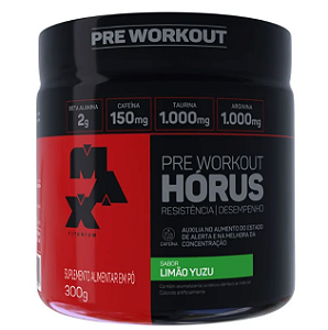 PRE TREINO HORUS MAX TITANIUM POTE 300G SABOR LIMAO YUZU