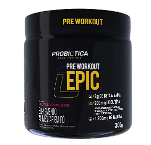 PRE TREINO EPIC PROBIOTICA 300G SABOR FRUTAS VERMELHAS