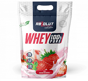 WHEY 100% PURE ABSOLUT NUTRITION REFIL 900G SABOR MORANGO COM CHANTILLY