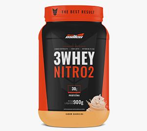 3 WHEY NITRO NEW MILLEN POTE 900G SABOR BAUNILHA