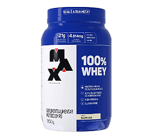 100% WHEY MAX TITANIUM POTE 900G SABOR BAUNILHA