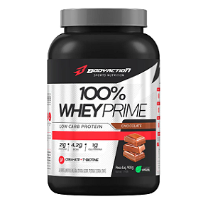 100% WHEY PRIME BODYACTION POTE 900G SABOR CHOCOLATE