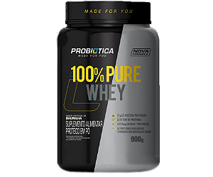100% PURE WHEY PROBIOTICA POTE 900G SABOR BAUNILHA