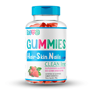 HAIR, SKIN, NAILS LIVS 30GOMAS SABOR MORANGO