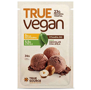 TRUE VEGAN TRUE SOURCE SACHE 34G SABOR CHOCOLATE COM AVELA