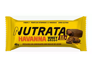 WHEY GREGO BAR HAVANNA NUTRATA 40G SABOR BROWNIE DE CHOCOLATE COM DULCE DE LECHE