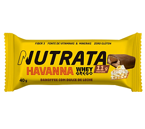 WHEY GREGO BAR HAVANNA NUTRATA 40G SABOR BANOFFEE COM DULCE DE LECHE