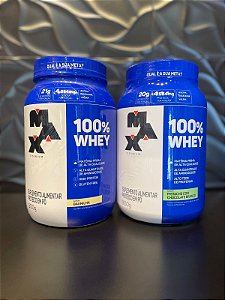 COMBO 2 WHEY 100% CONCENTRADO MAX TITANIUM 900G CADA