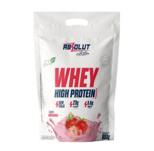 WHEY HIGH PROTEIN ABSOLUT REFIL 900G SABOR MORANGO