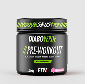 DIABO VERDE #PRE-WORKOUT 300g  SABOR ALGODAO DOCE