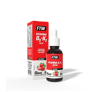 FTW VITAMINA D3 + K2 GOTAS 20ML SABOR MORANGO
