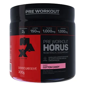 PRE WORKOUT HORUS MAX TITANIUM POTE 300G SABOR COTTON CANDY