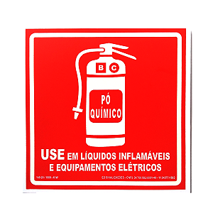 Sinalização Fotoluminecente para Extintor de Pó quimico BC