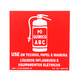 Sinalização Fotoluminecente para extintor ABC