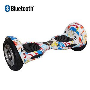 Hoverboard Skate Elétrico Smart Balance Wheel 10 Polegadas Bluetooth - Branco Colorido