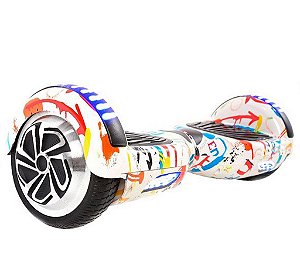 Hoverboard Skate Elétrico Smart Balance Wheel 6,5 Polegadas com Bluetooth - Branco Colorido