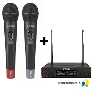 Microfone Sem Fio Duplo TagSound UHF digital TG-8802