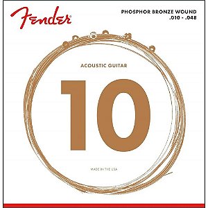 Encordoamento Fender Violao Aco 010 Phosporo Bronze 60XL