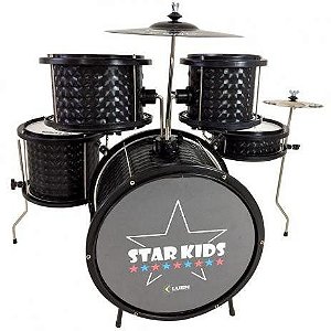 Bateria Infantil Luen Star Kids Preto