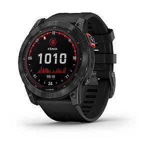 Relógio Multi Esportivo Garmin Fenix 7X Solar com pulseira grafite 51mm com tela Touch e Pagamentos