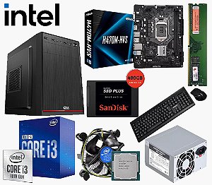 PC Office Intel i3-10100F 3.6GHz Fonte N500, 8Gb 2666Mhz, SSD 480GB +Teclado e Mouse