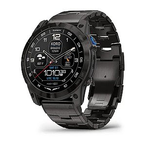 Relógio Multi Esportivo Garmin Aviator D2™ Mach 1 Pro Cinza 51mm com pulseira ventilada em Titânio com tela Touch e Lanterna Inteligente
