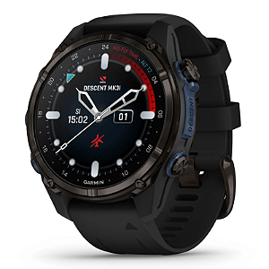 Relógio Garmin Descent MK3i 43mm Cinza em Titânio com Vidro em Safira e Comunicação via Satélites - Para Mergulhadores dos sonhos mais profundos