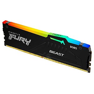 Memória Kingston Fury Beast para Intel XMP, RGB, 16GB, 4800MHz, DDR5, CL38, Preto - KF548C38BBA-16