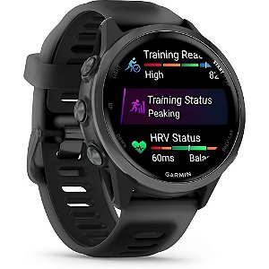 Relogio Garmin Forerunner 570 42mm AMOLED - Cinza Ardósia 14 Sensores Wifi + Detector de Luzes Varia e Tracback(010-02970-00)