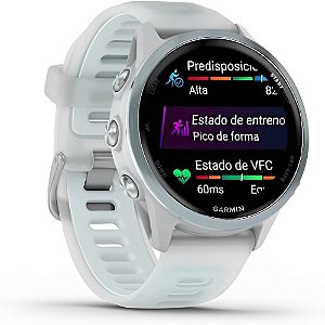 Relogio Garmin Forerunner 570 42mm AMOLED - Azul Claro 14 Sensores Wifi + Detector de Luzes Varia e Tracback(010-02970-01)