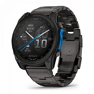 Relógio Multi Esportivo Garmin Aviator D2 Mach 2 Pro Cinza Titanium 51mm com pulseira ventilada com tela Touch e Lanterna Inteligente