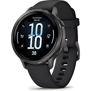 Relógio Garmin VENU 4 Bezel (Preto) Tela super Brilhante com Monitor Cardíaco+GPS Glonass e Oximetro + Altimetro Barometrico com Garmin Pay - 010-03013-02