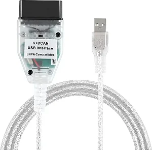 Cabo de programação Interface K+DCAN OBD2 e Diagnóstico INPA com Interruptor BMW conector USB
