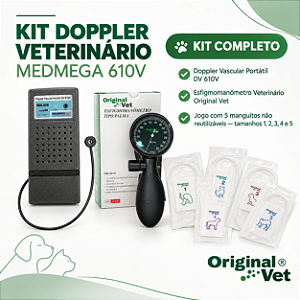 Kit Doppler Veterinário Medmega 610V com Manguitos não Reutilizáveis