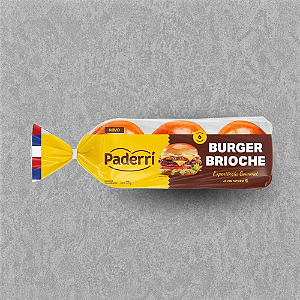 Pão Brioche Paderri para Hamburguer 6 unidades