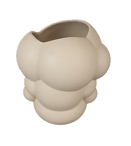 Vaso Bubble em Cerâmica Bege (Tamanho M) - Lucatti
