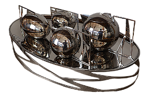 Jogo De Chá e Café Trama c/ 6 Peças Inox