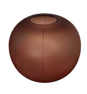 Vaso em Vidro Marrom Redondo Fosco Tamanho - P