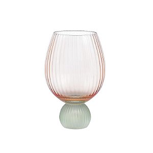 TAÇA AGUA COLORS 500ML LARANJA C/ VERDE