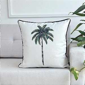 Almofada Tropical Coqueiro em Linhão 45x45