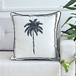 Almofada Tropical Coqueiro com Listra em Linhão 45x45