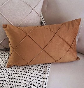 Almofada Drapeada Laranja Suede 30x50 cm