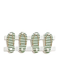 Cabideiro Chinelinho Verde 40 cm Decoração Náutica Praia