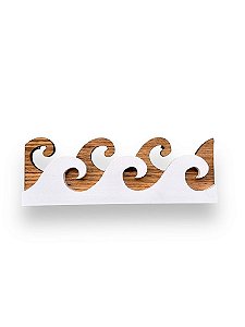 Enfeite Decorativo de Mesa Onda Marrom 40 cm Decoração de Praia em madeira