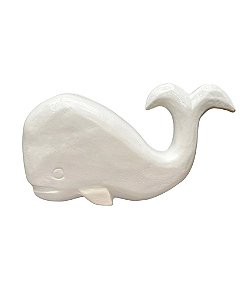 Enfeite Decorativo Baleia Branca em Cerâmica