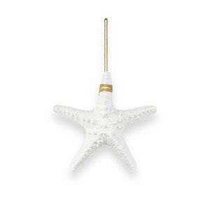 Estrela De Parede Branca em Resina 21 cm
