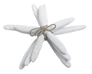 Trio de Estrelas Brancas Decorativas De Mesa em Resina 16 cm
