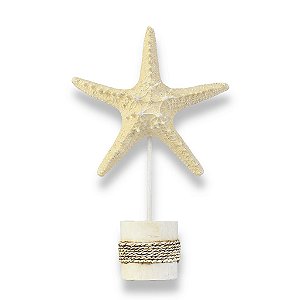 Enfeite Pedestal Estrela Bege 30 cm